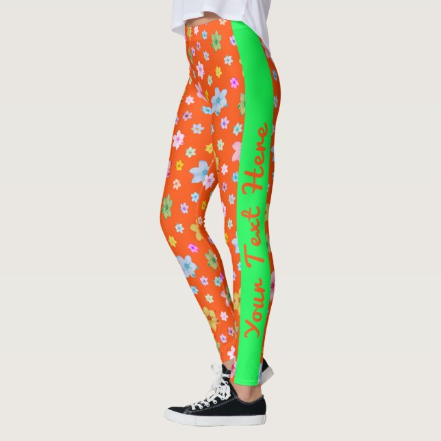 Personalisiertes Muster aus rotem Flor Leggings (Links)