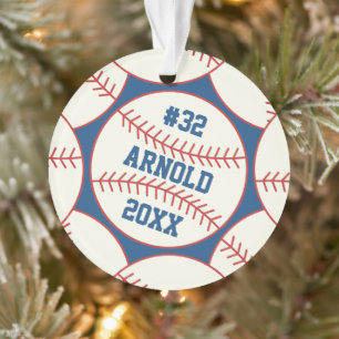 Personalisiertes Muster Blaue Baseballdekoration Ornament