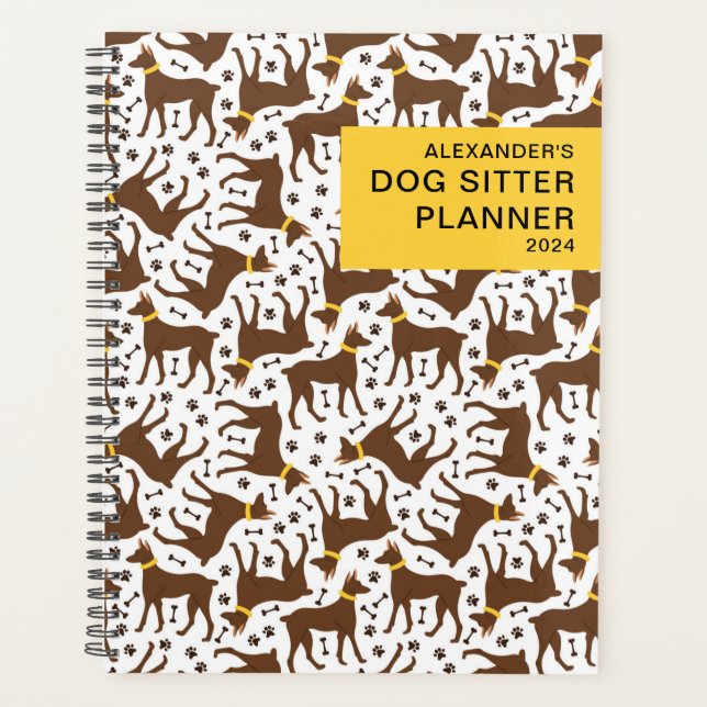 Personalisiertes Muster Business Dog Sitter Planer (Vorderseite)