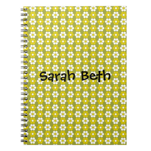 Personalisiertes Muster der grünen Blume Notizblock (Vorderseite)