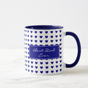 Personalisiertes Muster für blaue Herzen Tasse