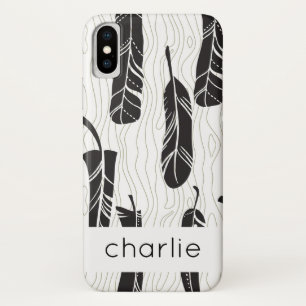 Personalisiertes Muster für Feder und Holz Case-Mate iPhone Hülle