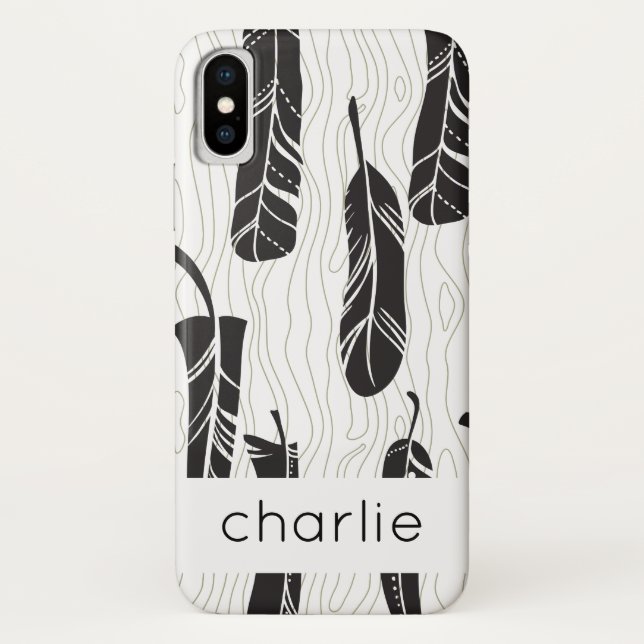 Personalisiertes Muster für Feder und Holz Case-Mate iPhone Hülle (Rückseite)