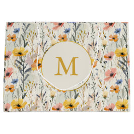 Personalisiertes Muster für Gouache Meadow Blume Große Geschenktüte