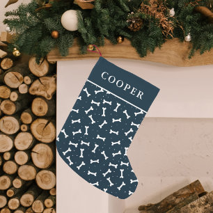 Personalisiertes Muster für niedliche Navy und Whi Kleiner Weihnachtsstrumpf