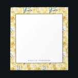 Personalisiertes Muster für Wasserfarben-Lemon-Sch Notizblock<br><div class="desc">Anpassbare Lemon Notizblock. Es zeichnet sich durch Aquarelllemon-Scheiben-Muster aus. Personalisieren durch Hinzufügen von Namen und anderen Details Dieses Zitronenmuster Notizblock ist perfekt als Geschenk.</div>