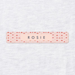 Personalisiertes Muster in Rosa Mushroom Etiketten