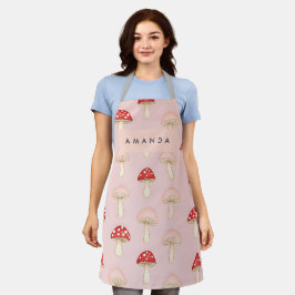 Personalisiertes Muster in Rosa Mushroom Schürze