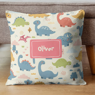 Personalisiertes Muster mit spielerischen Dinosaur Kissen