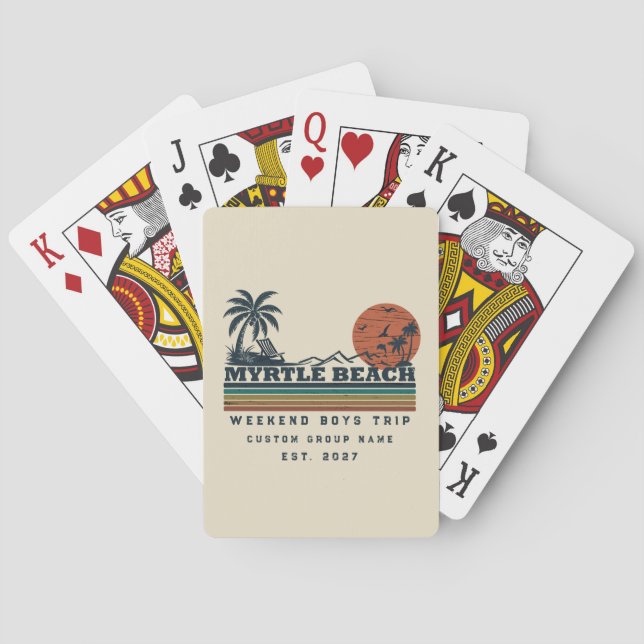 Personalisiertes Myrtle Beach-Wochenende-Junggesel Spielkarten (Rückseite)