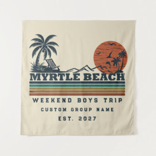 Personalisiertes Myrtle Beach-Wochenende-Junggesel Wandteppich