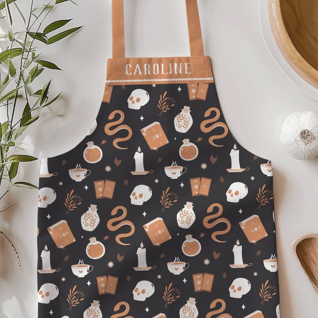 Personalisiertes Mystic Boho Kristallschädelmuster Schürze (Von Creator hochgeladen)