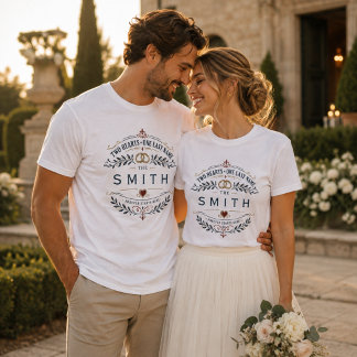 Personalisiertes Nachname-Hochzeits- T-Shirt