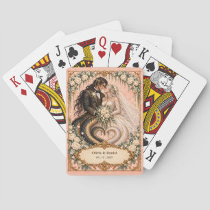 Personalisiertes Naga-Braut-und-Bräutigam-Hochzeit Spielkarten