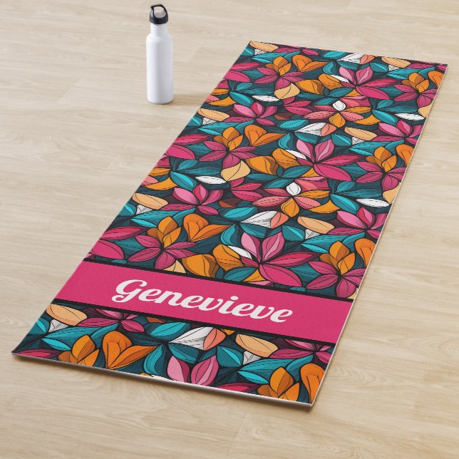 Personalisiertes Namaste Fantastisches Blumenmuste Yogamatte (Beispiel)