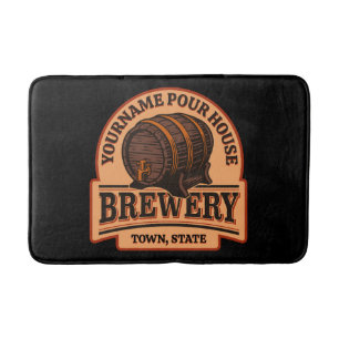 Personalisiertes NAME Altes Eichenfass Bierfass Br Badematte