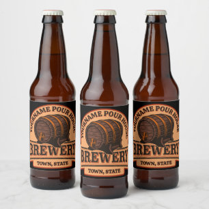 Personalisiertes NAME Altes Eichenfass Bierfass Br Bierflaschenetikett