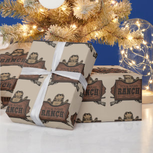 Personalisiertes NAME Cowboy Waffen Western Ranch Geschenkpapier