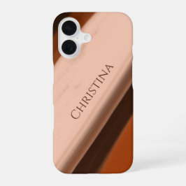 Personalisiertes Namens-Faux-Holz-Muster iPhone 16 Hülle