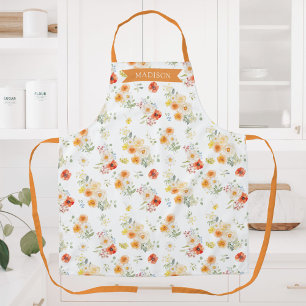 Personalisiertes Namens-Wasserfarben-Sonnenblumen- Schürze