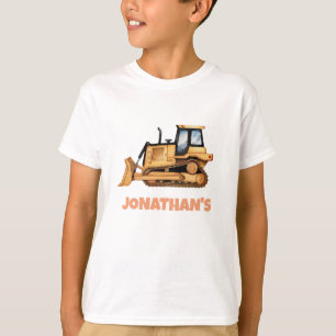 Personalisiertes Namensbaustellenfahrzeug Bulldoze T-Shirt