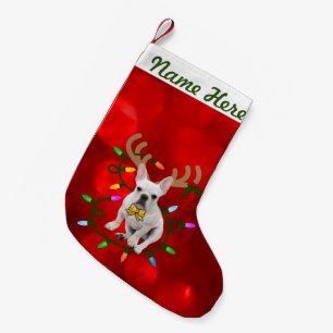 Personalisiertes NamensCreamie Frenchie Kleiner Weihnachtsstrumpf