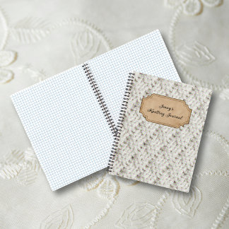 Personalisiertes Namensgarn-Muster-Strickjournal Notizbuch