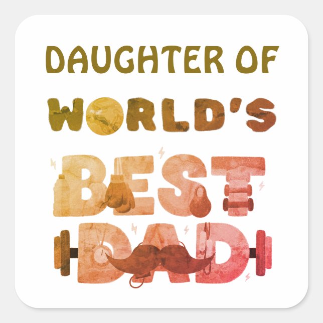 Personalisiertes Namensgeschenk für Sohn oder Toch Quadratischer Aufkleber (Vorderseite)