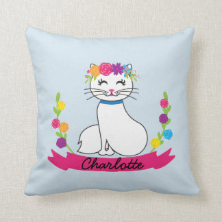 personalisiertes Namenskissen der niedlichen Katze Kissen