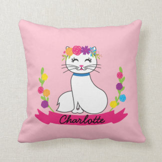 personalisiertes Namenskissen der niedlichen Katze Kissen