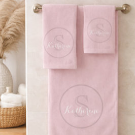 Personalisiertes Namensmonogramm Dusty Rose Badhandtuch Set