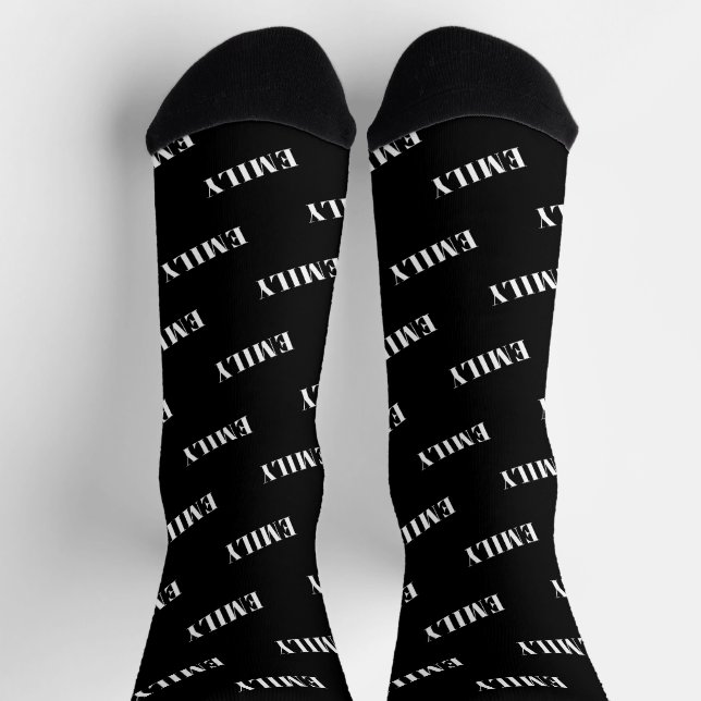 Personalisiertes Namensmonogramm-Muster Socken (Oben)