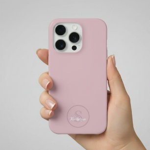 Personalisiertes Namensmonogramm Staubrose iPhone 15 Pro Hülle