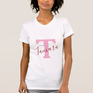 Personalisiertes Namensmonogramm-T-Shirt | Rosa De T-Shirt