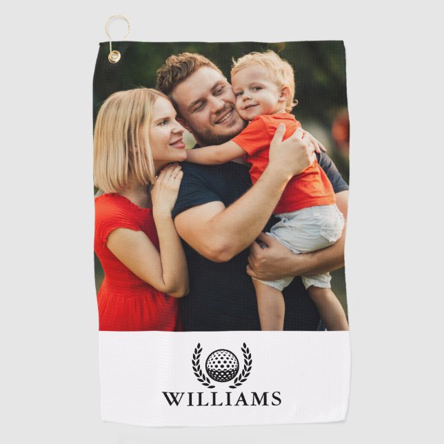 Personalisiertes Namensmonogrammfoto Golfhandtuch (Vorderseite)