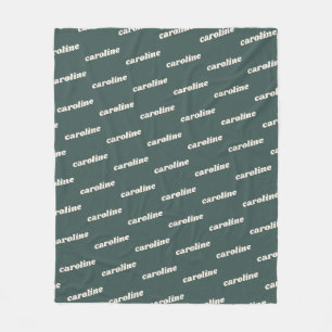 Personalisiertes Namensmuster Retro Schriftart Sag Fleecedecke