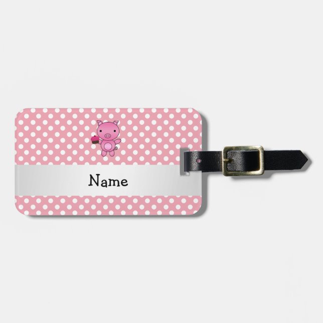 Personalisiertes Namensschwein mit Gepäckanhänger (Vorderseite horizontal)