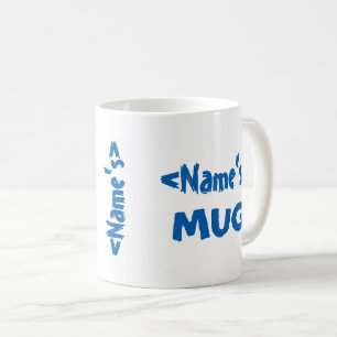 Personalisiertes Namenstrio-weißes Blau Kaffeetasse