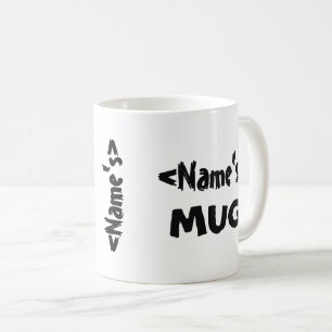 Personalisiertes Namenstrio-weißes Schwarzes Kaffeetasse