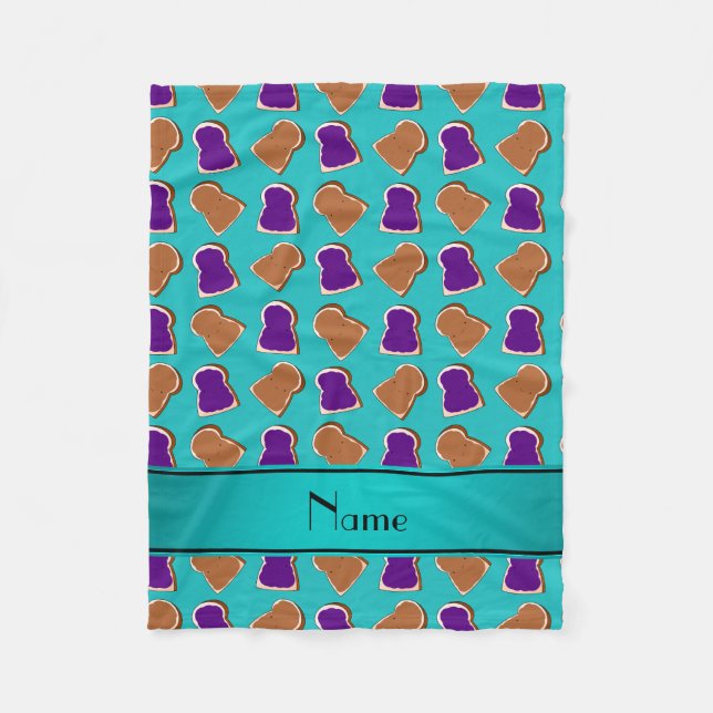 Personalisiertes NamenstürkisErdnussbuttergelee Fleecedecke (Vorderseite)