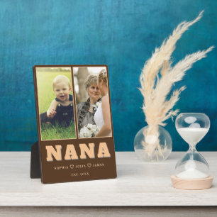 Personalisiertes Nana-Schild mit Namen der Enkelki Fotoplatte