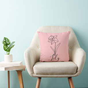 Personalisiertes Narzissen-Geburtsblumengeschenk D Kissen
