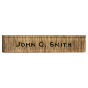 Personalisiertes, naturbelassenes Holz Namensplakette