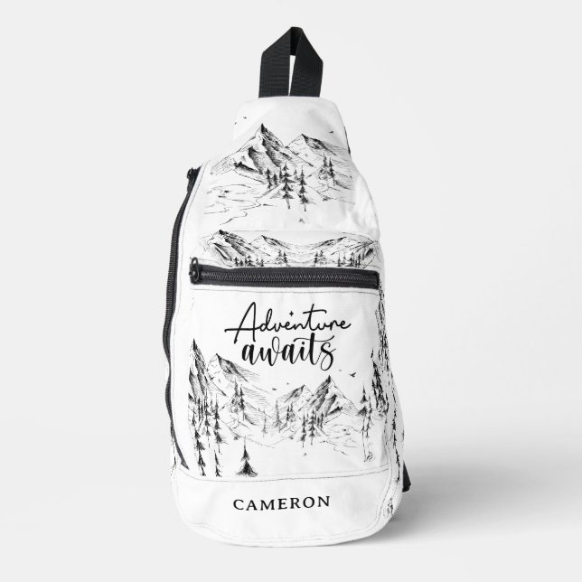 Personalisiertes Naturerlebnis der Berge Crossbody Bag (Vorderseite)