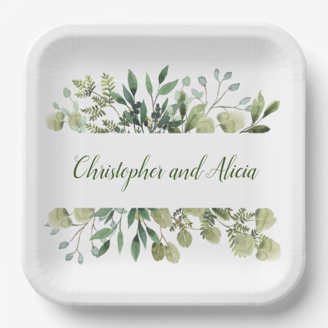 personalisiertes Naturpapier Pappteller (Vorderseite)