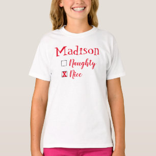 Personalisiertes Naughty oder Nice T-Shirt