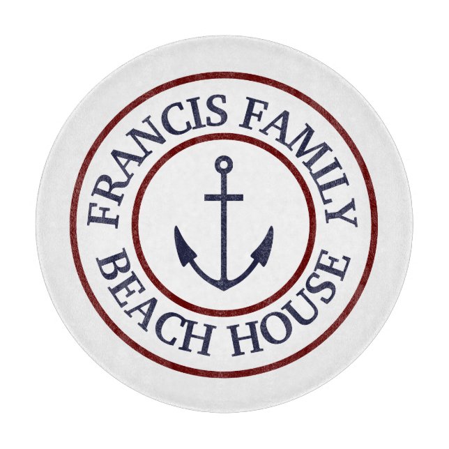 Personalisiertes Nautic Anchor Logo Cutting Board Schneidebrett (Vorderseite)
