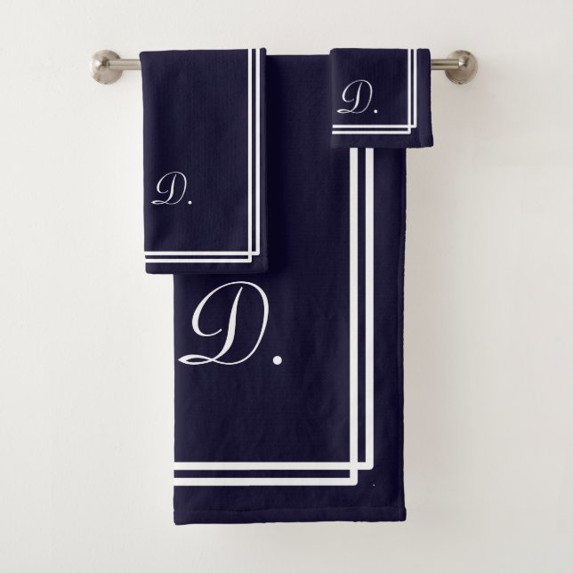 Personalisiertes Navy Badhandtuch Set (Insitu)
