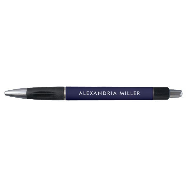 Personalisiertes Navy Blau und Weiß Kugelschreiber (Vorderseite)