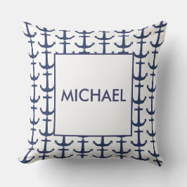 Personalisiertes Navy-Nautical-Anchor-Kissen Kissen